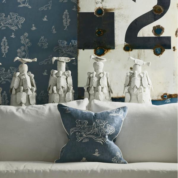 Friendly Folk Cushion - Happy Blue - Image 3