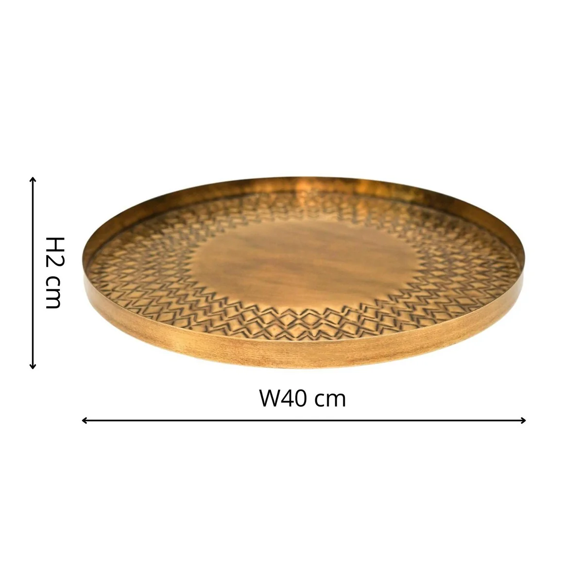 Solis Embossed Tray - Gold - Image 5