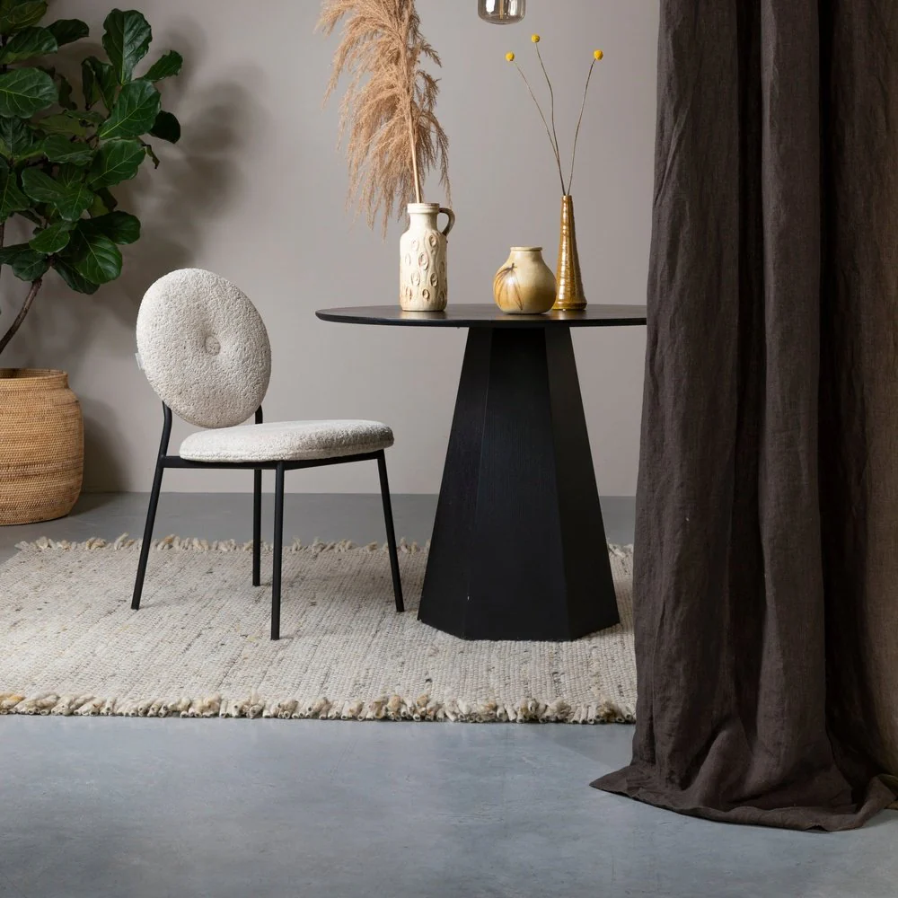 Pilar Round Dining Table - Black - Image 5